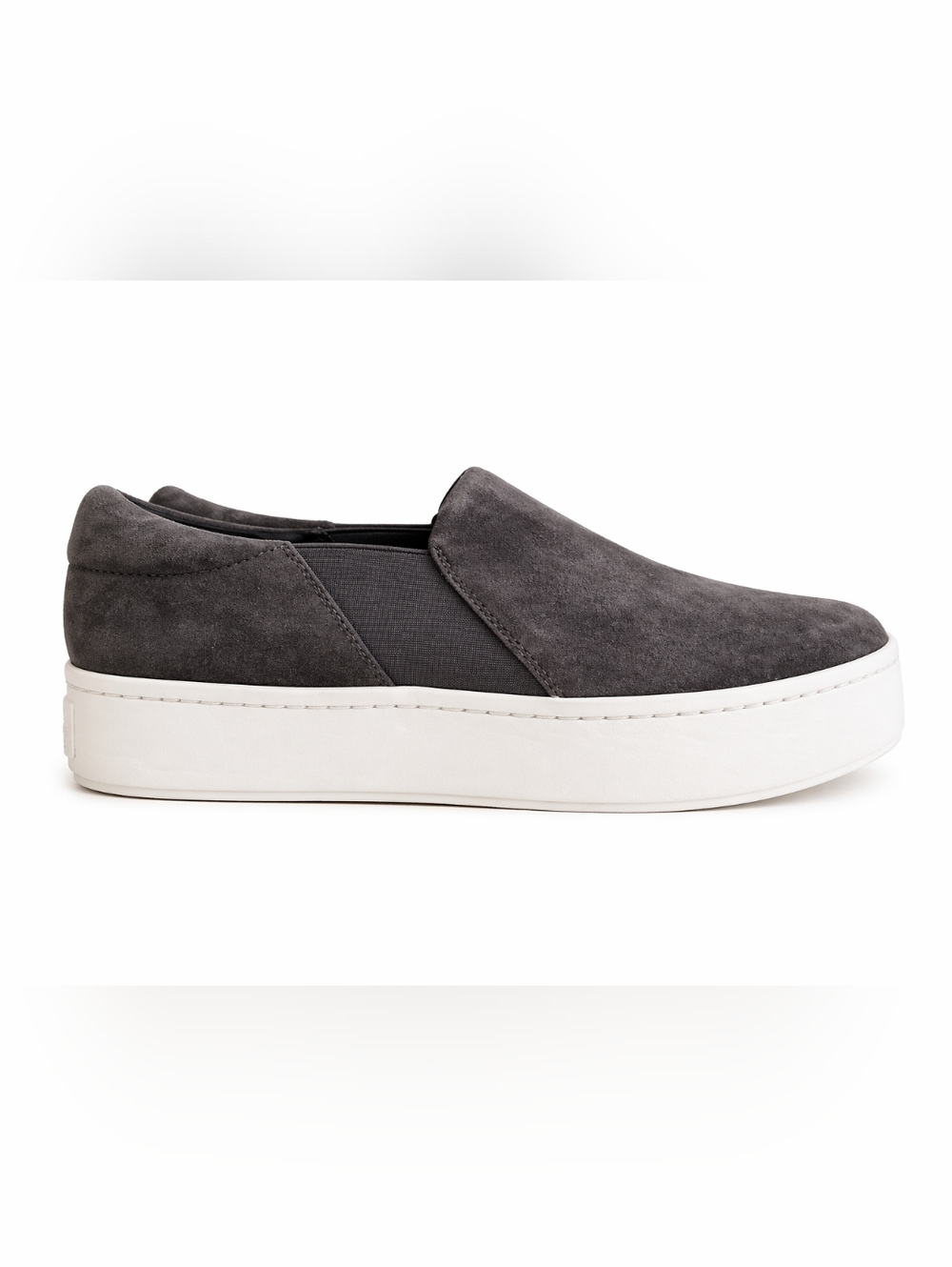 VINCE Gray Suede Platform Slip-On Sneakers Sz 39 (US 8.5–9) Minimal Luxe Casual - Picture 4 of 15
